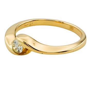 18ct Gold Diamond 20pt Solitaire Ring size O